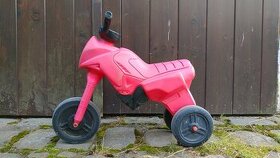 Dětské odrážedlo motorka, růžové, plně funkční - 1