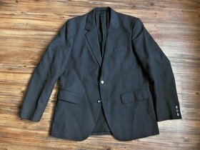 Pánský tmavě šedý oblek oblekové sako kalhoty puky