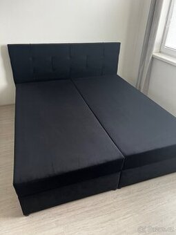 Designová postel BOXSPRING WALLY 180x200 (černá)