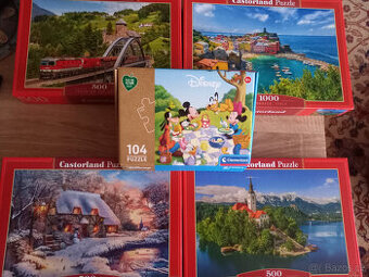 4 x puzzle CASTORLAND a 1 x CLEMENTONI - 1