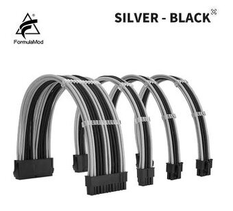 Prodlužovací kit 24-pin ATX kabel 30cm černo-stříbrná