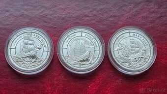 3x 1 oz stříbrná mince Pirate Queens 2021 a 2022