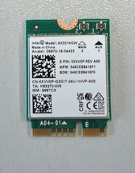 Síťová karta WiFi Intel AX201 NGW