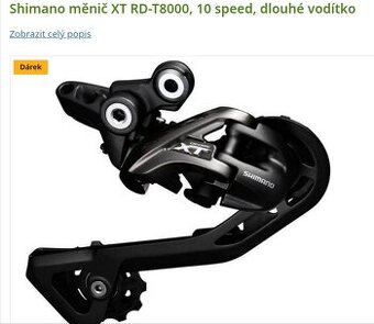 Nová přehazovačka Shimano XT 8000.. rezervace