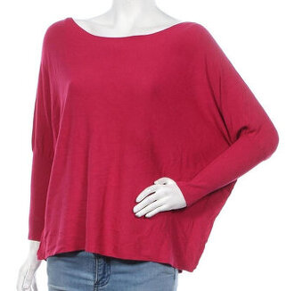 Tmavě růžový svetřík vel. L