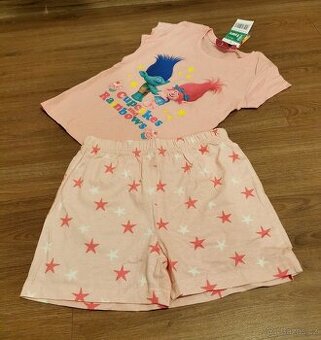 Pyžamo Trollové - velikost 128 - NOVÉ