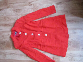 Sytě červený zimní kabát vel. M/38, 100% bavlna