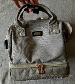Stylová přebalovací taška/batoh šedá - 1