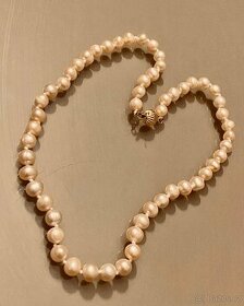 Perlový náhrdelník - pravé růžové perly 7-8 mm