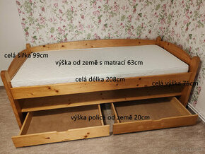 postel masiv borovice