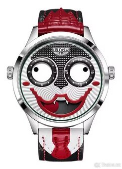 Hodinky LIGE - klaun Joker (2 ciferníky ve tvaru očí)