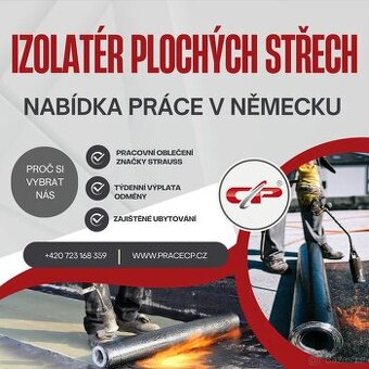 Práce v Německu s TÝDENNÍ výplatou - izolatér střech