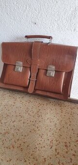 Retro kožená kabela, diplomatka, taška