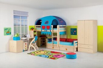 Modulární dětské postele (masiv /patrové i samostatně)