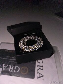 Stříbrný Moissanitový náhrdelník - 3 mm - 45,5 cm