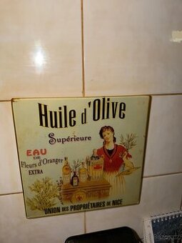 Plechová cedule "Huile d'Olive"