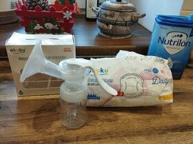 Odsávačka mateřského mléka Akuku+prsní vložky Akuku