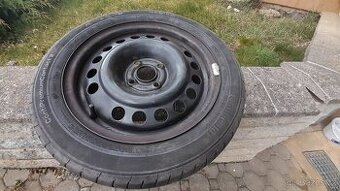 4 kompletní kola 195/50 R15 na plechových discích 4 x 100.