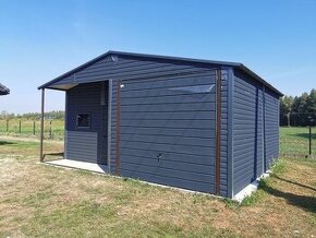 Plechová garáž 6x6m - 1