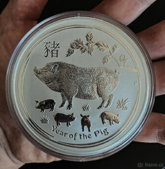Stříbrná mince 10oz Year of Pig 2019 lunární série