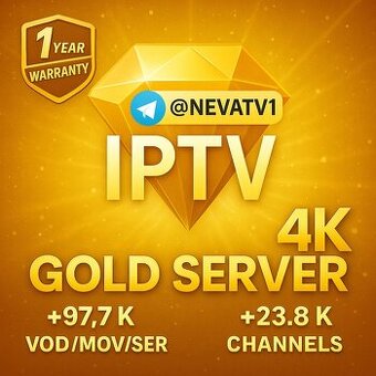 IPTV Gold Server 4K UHD (1 rok)