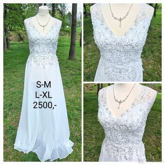NOVÉ jednoduché svatební šaty KRAJKOVÉ