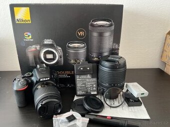 TOP STAV: Nikon D5600 Double Kit (jen 8700 snímků) + bohatá