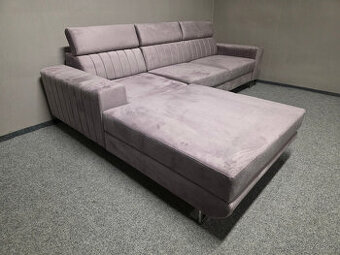 Růžová rohová rozkládací sedačka MASSENO