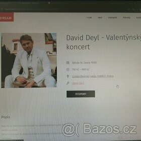 2 vstupenky na koncert Davida Deyla 14.2.2024 v 19.00