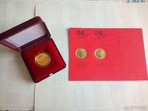 Zlatá mince Zdymadlo na Labi pod Střekovem proof kvalita