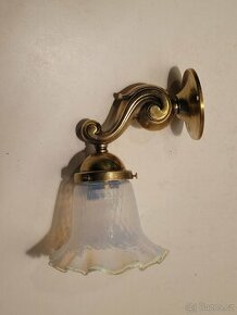 stará mosazná lampa, lampička, stínidlo zvoneček - 1