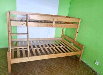 Dětská patrová dřevěná postel 80/120x200