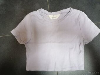 dívčí cropp top sv. fialový H&M 134/140 TOP