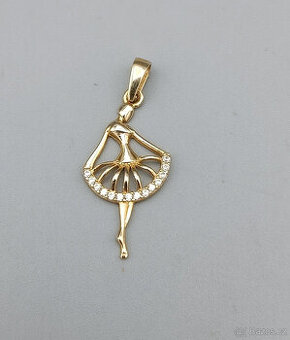 Zlatý přívěsek baletka 1,00g, 14 kt, 585/1000