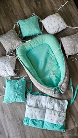 Set do postýlky- hnízdečko, polštářkový mantinel, kapsář