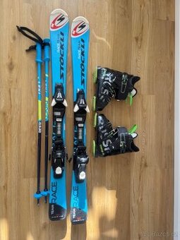 Dětský lyžařský set-Stöckli110cm,boty Rossignol vel.32,hůlky