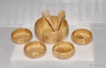 Sada dřevěných salátových misek 7ks