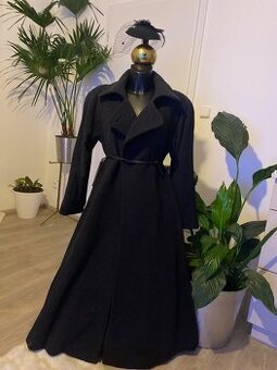 Guess kasmirovy vlneny kabat cerny dlouhy 38