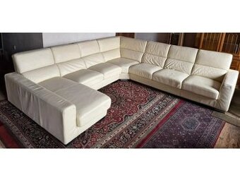 Moderní kožená sedací souprava ve tvaru "U", 3299