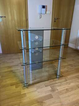 Hi-fi (tv) stolek skleněný 85 x 70 x 45 (v x š x h)