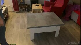 Mazzoni Oslo beton/bílá -rozkládací konferenční/jídelní stůl - 1