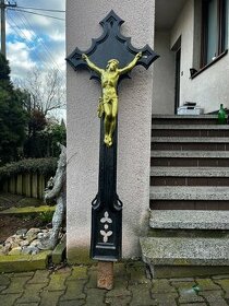 starožitný litinový kříž 190cm