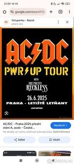 AC/DC 2x vstupenka Sektor F sezení