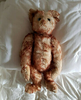 Vzácný medvídek Steiff, Petsy 50cm, modrý, s mhouřícíma očim