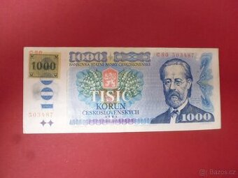 1000,- Kčs  SMETANA  kolkovaná