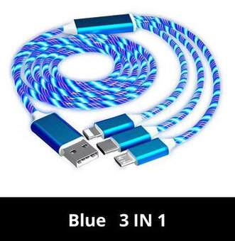 Nabíjecí kabel 3in1 (Android/Apple/Type-C) s podsvícením