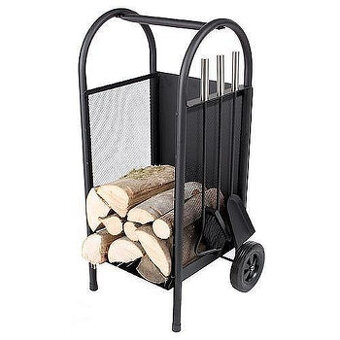 Stojan na krbové dřevo + nářadí