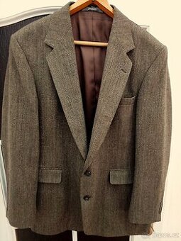 Kvalitní vlněné hnědé sportovní pánské sako