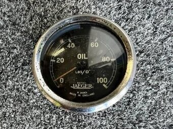 starý budík, přístroj tlaku oleje JAEGER