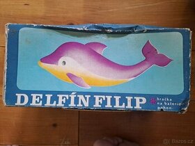 Retro hračka Delfín Filip s původní krabicí, 1977
